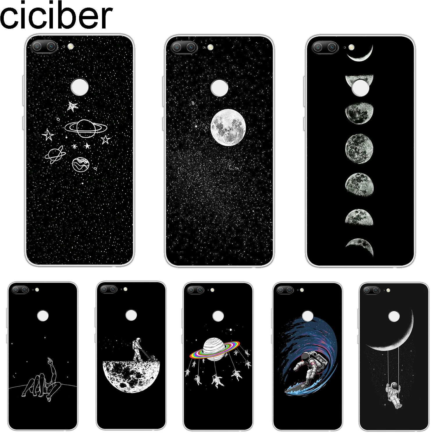 ciciber Cover For Honor 9 10 Lite 7A 8X 8C Pro Play V10 Phone Cases Starry Sky Moon Shell Coque Capa Capinha Soft TPU |