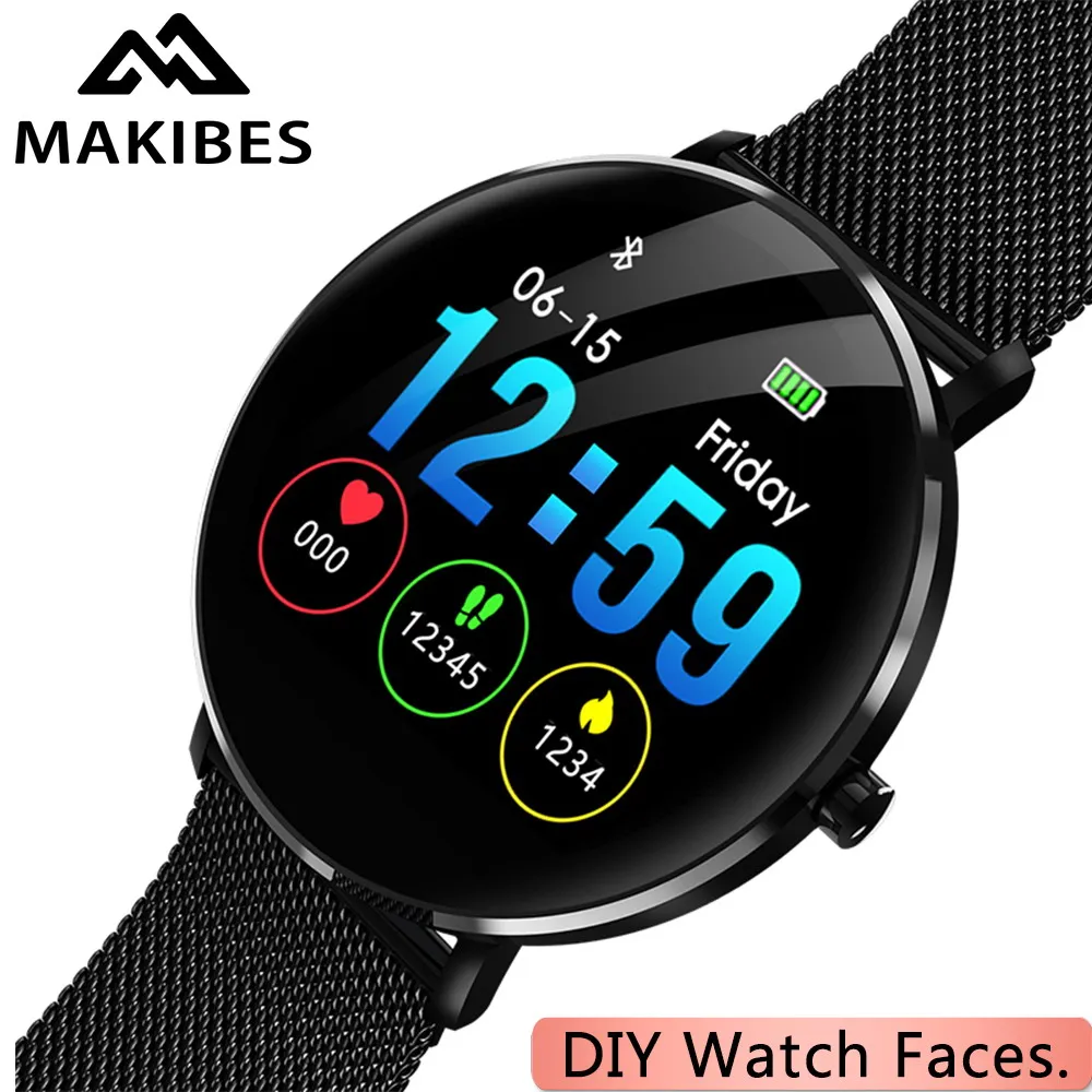 MAKIBES L6 DIY циферблат Smartwatch 30 дней в режиме ожидания IP68 водонепроницаемый 250 мАч