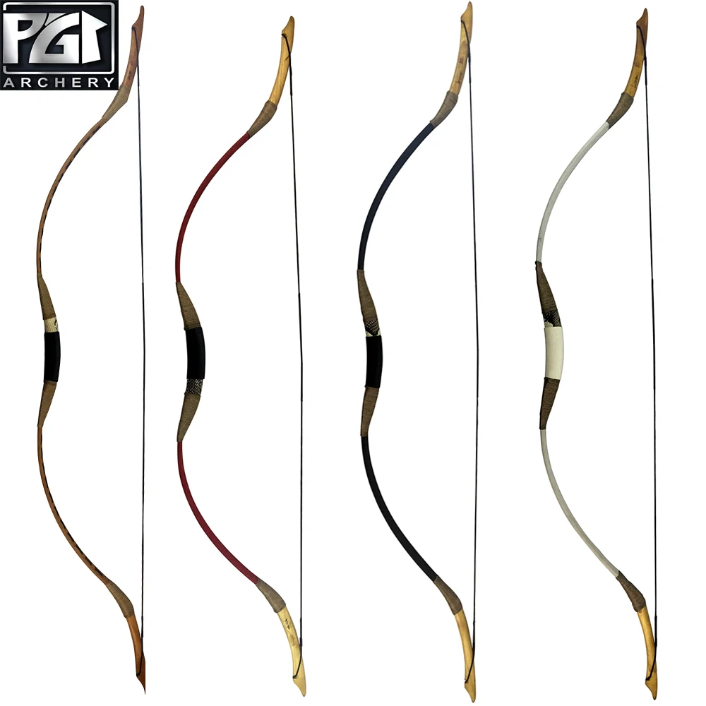 

PG1ARCHERY 25lb/35lb/45lb Handmade Archery Longbow Recurve Bow Traditional longbow Horsebow Hunting Bow 4 Colors