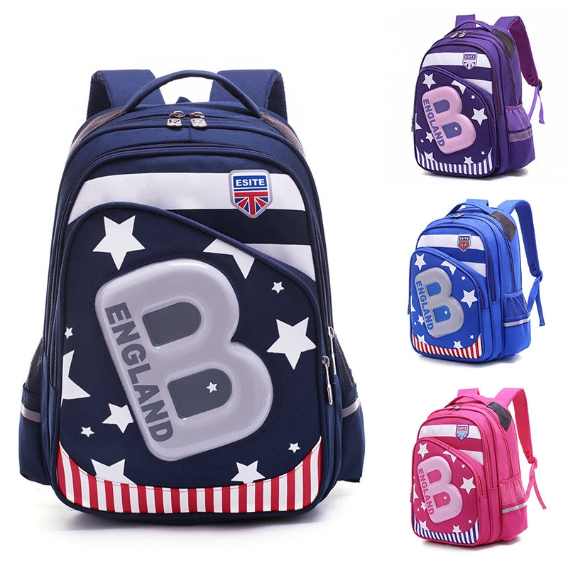 New 3D Letters Children School Bag Alleviate Burdens Kids Backpack