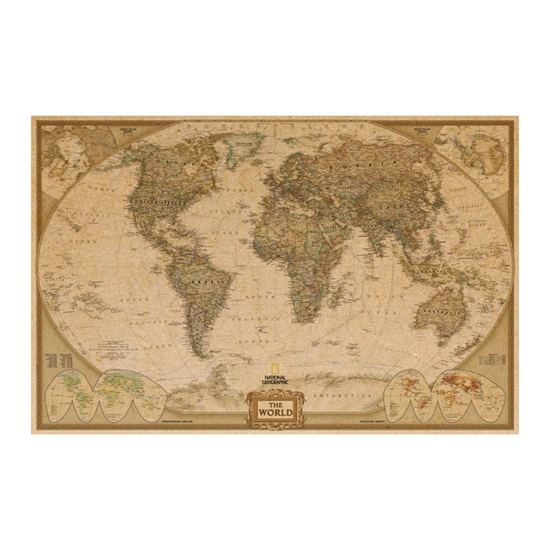 

World Map Kraft Paper Decorative Painting New York City Retro Posters Vintage Poster Paper Posters Wall Sticker Cafe Bar Pub