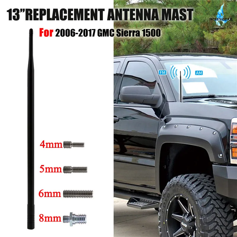 WISENGEAR 13'' Car AM FM Antenna Auto Radio Aerial Mast For GMC Sierra