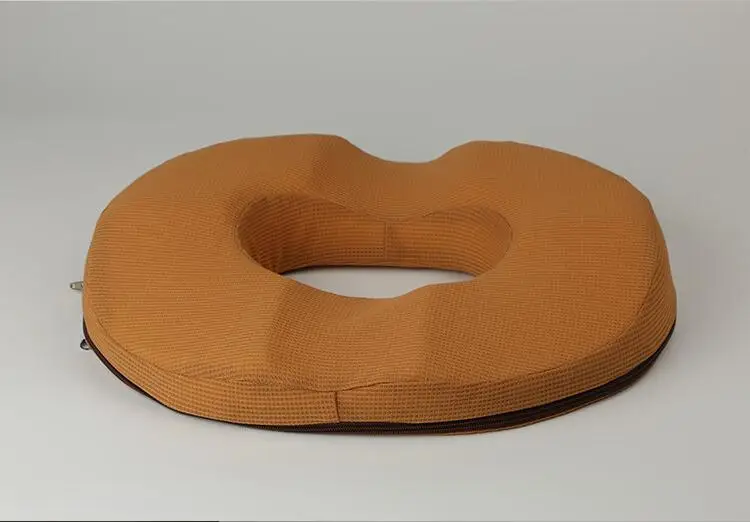 Летняя подушка для сиденья в виде пончика ортопедическая кольцевая подушка большая 16," x 13" для геморроя, седалищного нерва, боли в хвостовой кости при беременности - Цвет: yello