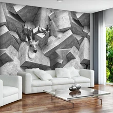 Wellyu nórdico 3D geométrico abstracto alce arte TV sofá Fondo pared personalizada gran mural papel pintado verde papel de pared