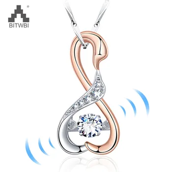 

Trendy 100% 925 Sterling Silver Swan Lady Sweet Pendant Necklace for Women Jewelry Two-tone Cubic Zirconia Necklace
