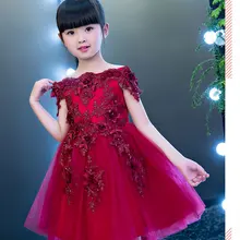 Новинка года; свадебное платье без рукавов для девочек; Красные кружевные аппликации; вечерние платья принцессы на день рождения; платье для первого причастия; Индивидуальный заказ