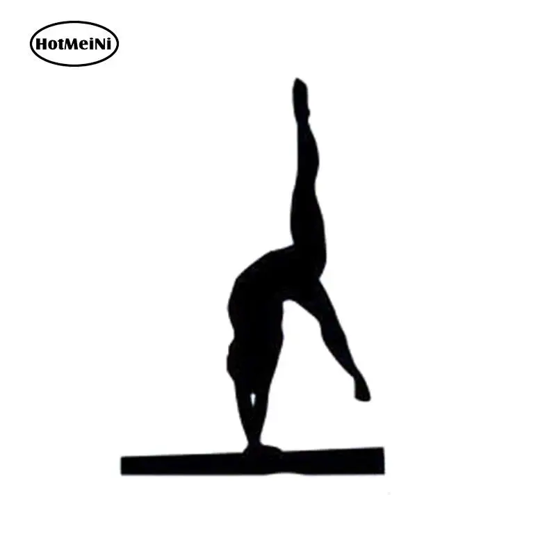 HotMeiNi Мода гимнастика спортивный силуэт черный/серебристый автомобиль Стикеры Виниловая наклейка для окна бампер ноутбук