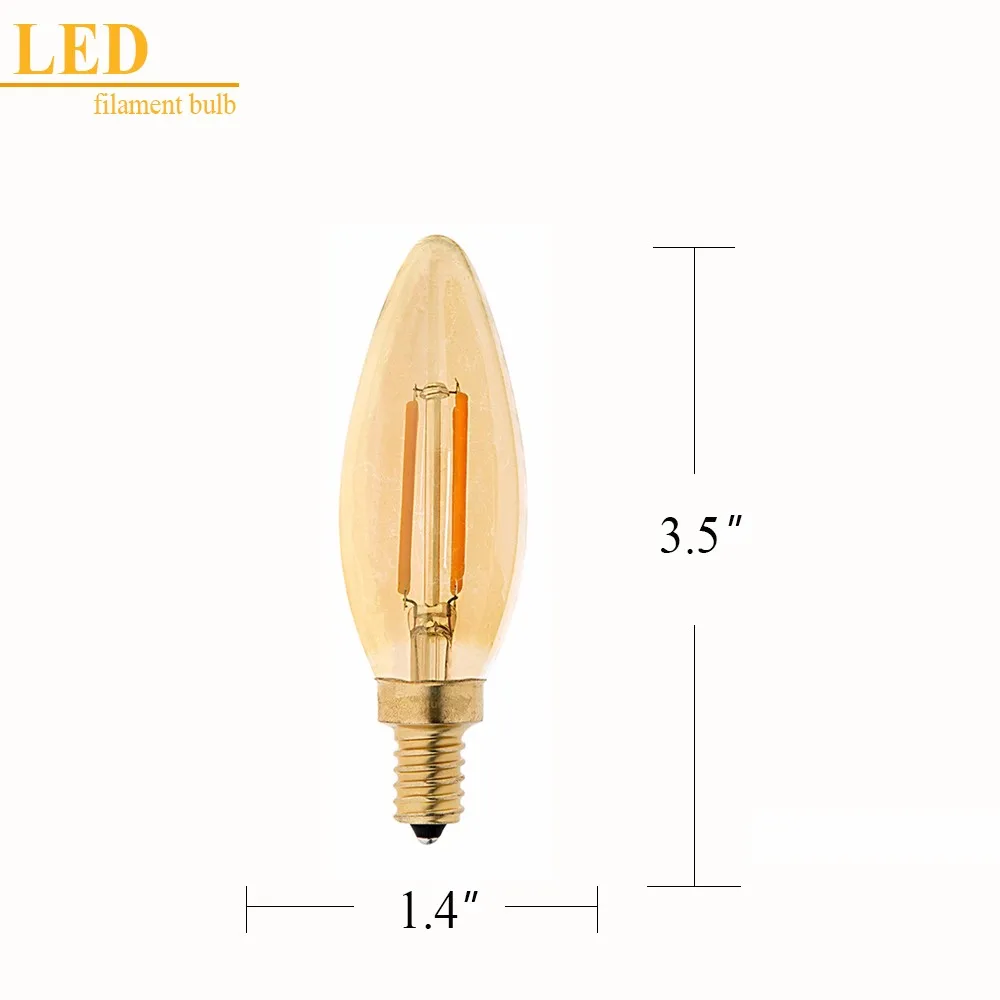 GANRILAND C35 4W светодиодный светильник E14 220V теплый 2200K Янтарный оттенок Свеча лампа ретро Светодиодный светильник накаливания с регулируемой яркостью декоративный светильник для дома