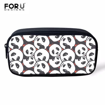 

FORUDESIGNS Cute Panda Women Makeup Bag Cosmetic Cases Cartoon Children Pencil Bags Kids Pen Pouch for Child School Supplies