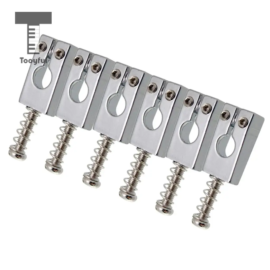 Tooyful 6pcs Guitar Rollers Saddle Bridge String Saddles for Electric Guitar -Black
