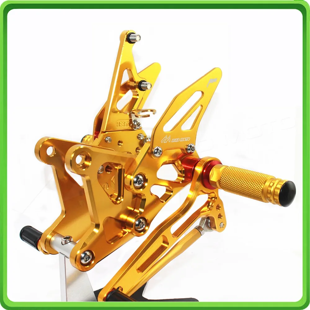 CNC Rearsets сзади комплект одежды ног ножная педаль для Kawasaki Ninja ZX6R ZX 6R ZX-6R ZX636 ZX 636 ZX-636 2005-2006 ЗОЛОТО