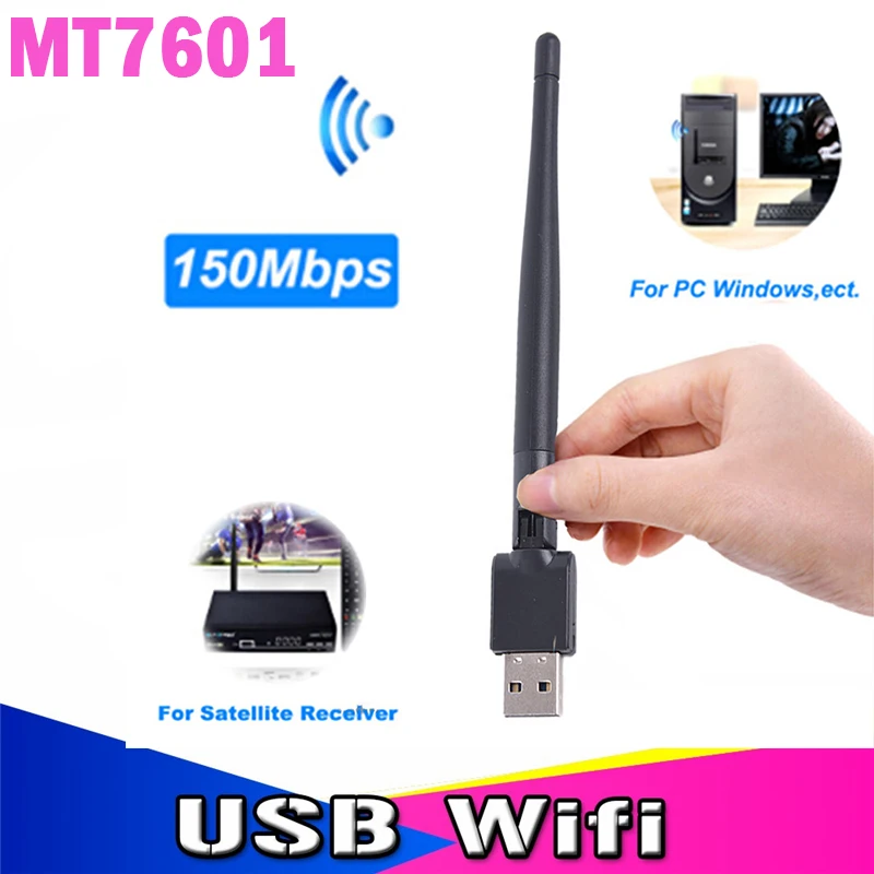 Satxtrem MT7601 беспроводной лучший USB Wifi адаптер 150 Мбит/с Sintonizador de tv цифровой ТВ тюнер мини-usb Wi-Fi для спутникового ресивера