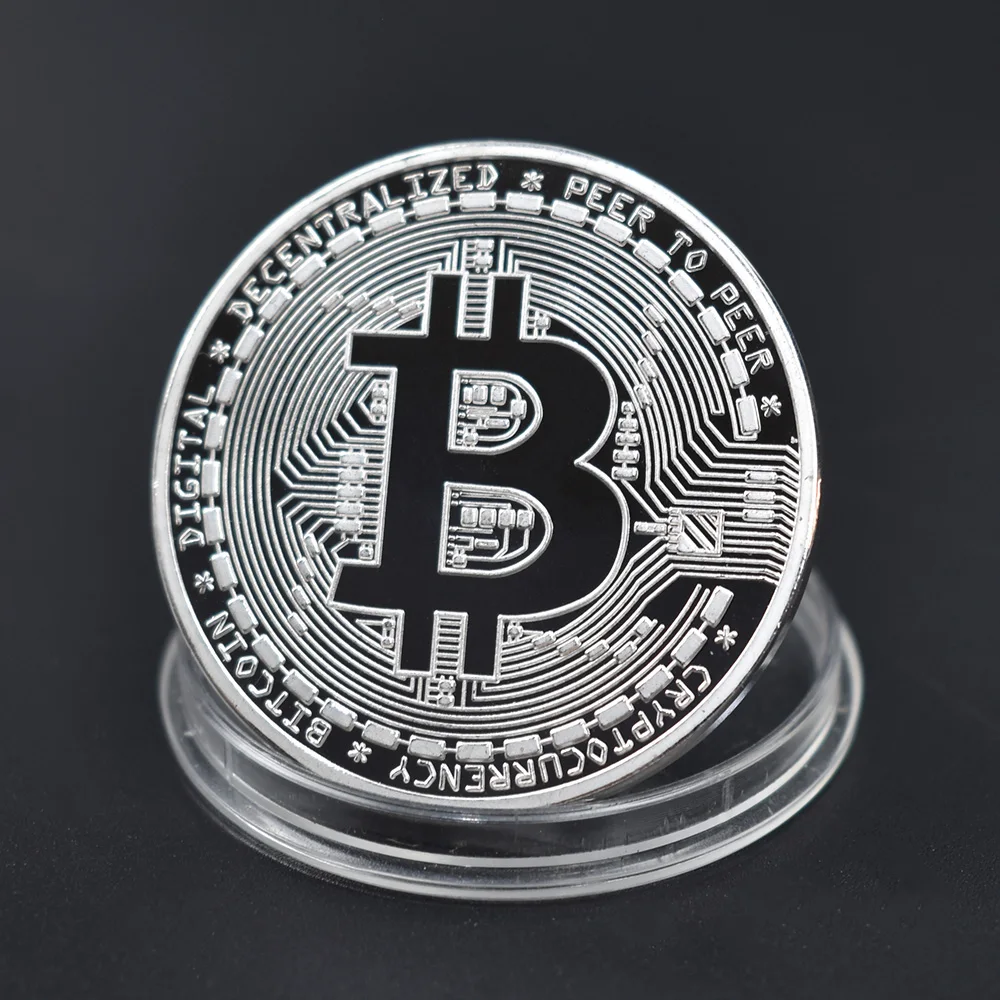 Cheap Bitcoin Coin Bit Cryptocurrency BTC Coin Ripple Metal Physical Coin With Plastic Shell-1