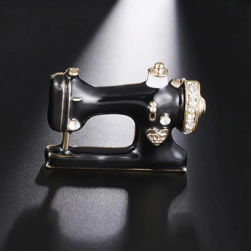 High Quality Enamel Alloy Sewing Machine Brooch Pins Crystal Brooches