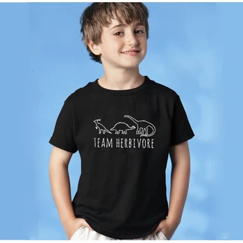 

EnjoytheSpirit Kid Tshirt Team Herbivore KIDS T-Shirt Childrens Shirt Kids Dinosaur Printing Good Quality Summer Short Sleeve