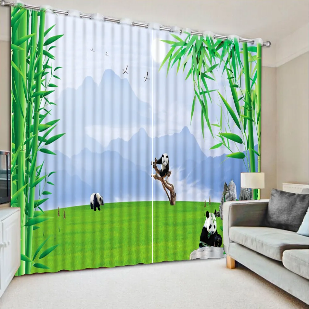 bamboo curtains 3D Window Curtain Dinosaur print Luxury Blackout For Living Room Blackout curtain