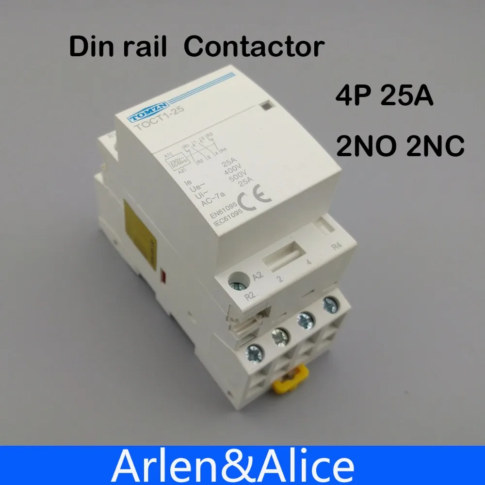 TOCT1 4P 25A 2NC 2NO 220V//230V 50//60HZ Din rail Household ac contactor