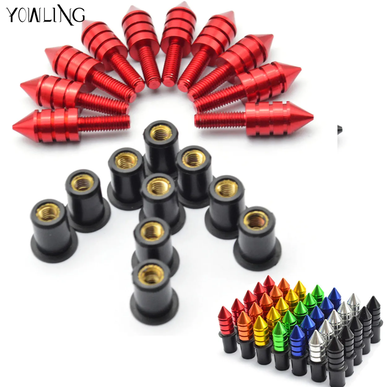 

5mm Motorcycle Windshield Windscreen Bolt Screw Nut Fastener Kit For honda cbr 600rr cbr1000 body kit 2008/cbr 1000 rr 2006 2007
