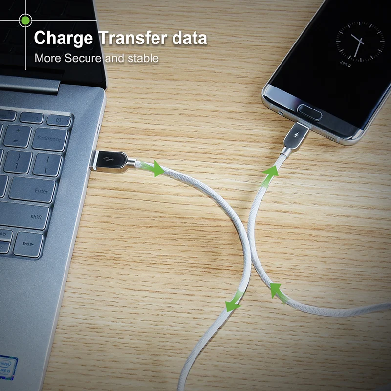 Кабель Micro USB Cabletime для Samsung Android светодиодный кабель из цинкового сплава изоляция