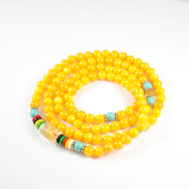 

Mantra 108 beads bracelets crystal bracelet yellow clam565