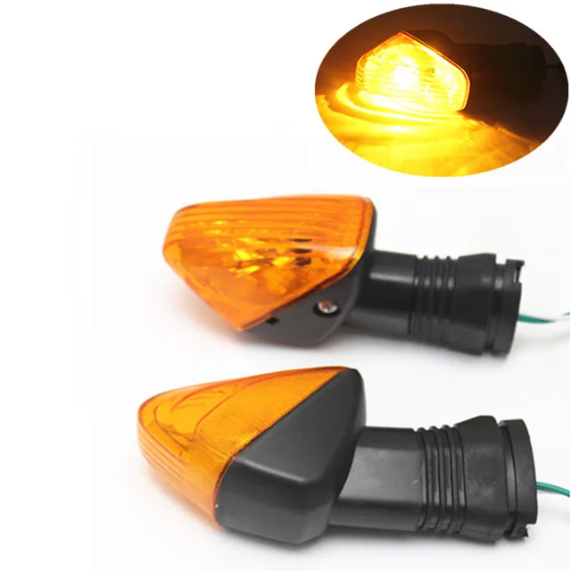 1 Pair Motorcycle Turn Signal Indicator Blinker Lights Amber Flasher