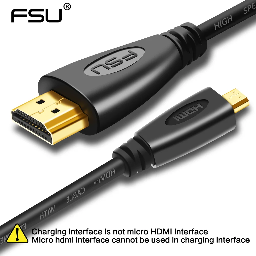 

Micro HDMI to HDMI Cable Gold Plated 1.4V 3D 1080P Micro HDMI Connector Cable 1m 1.5m 1.8m 3m 5m for HDTV Projector XBox Tablet