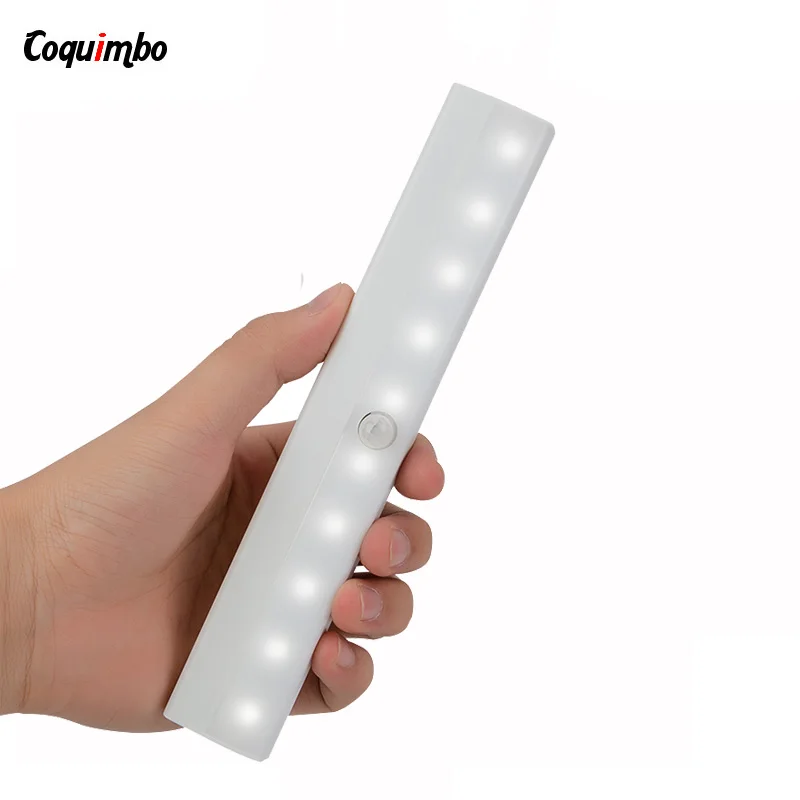 

10LED PIR Motion Sensor Light Automatic Light Stairs Sensoring LED Night Light For Closet Bedroom Used 4*AAA Batteries