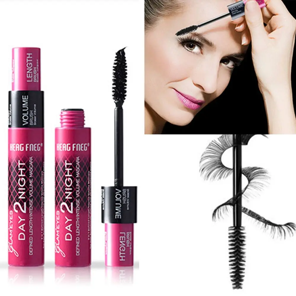 4D Lashes Double Ended Mascara Thick Curling Eyes Black Women Beauty Makeup Fiber Eyelash Extension