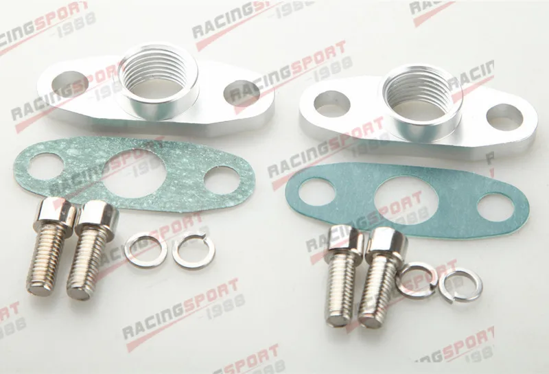 2 шт. 1/2 NPT Женский Алюминиевый Масляный сливной турбо фланец T3 T4 T04 GT40 GT55
