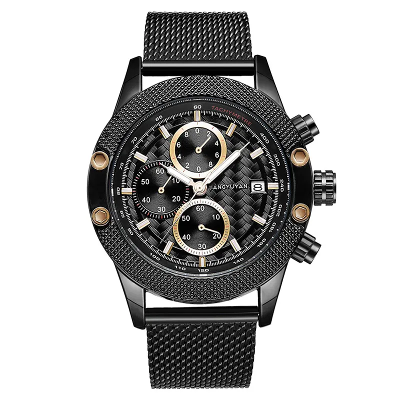 

Men Quartz Stainless Steel Watch Fashion Luxury Casual with Timed Luminous Multi-Function Men's Sports Watch Relogio Masculino