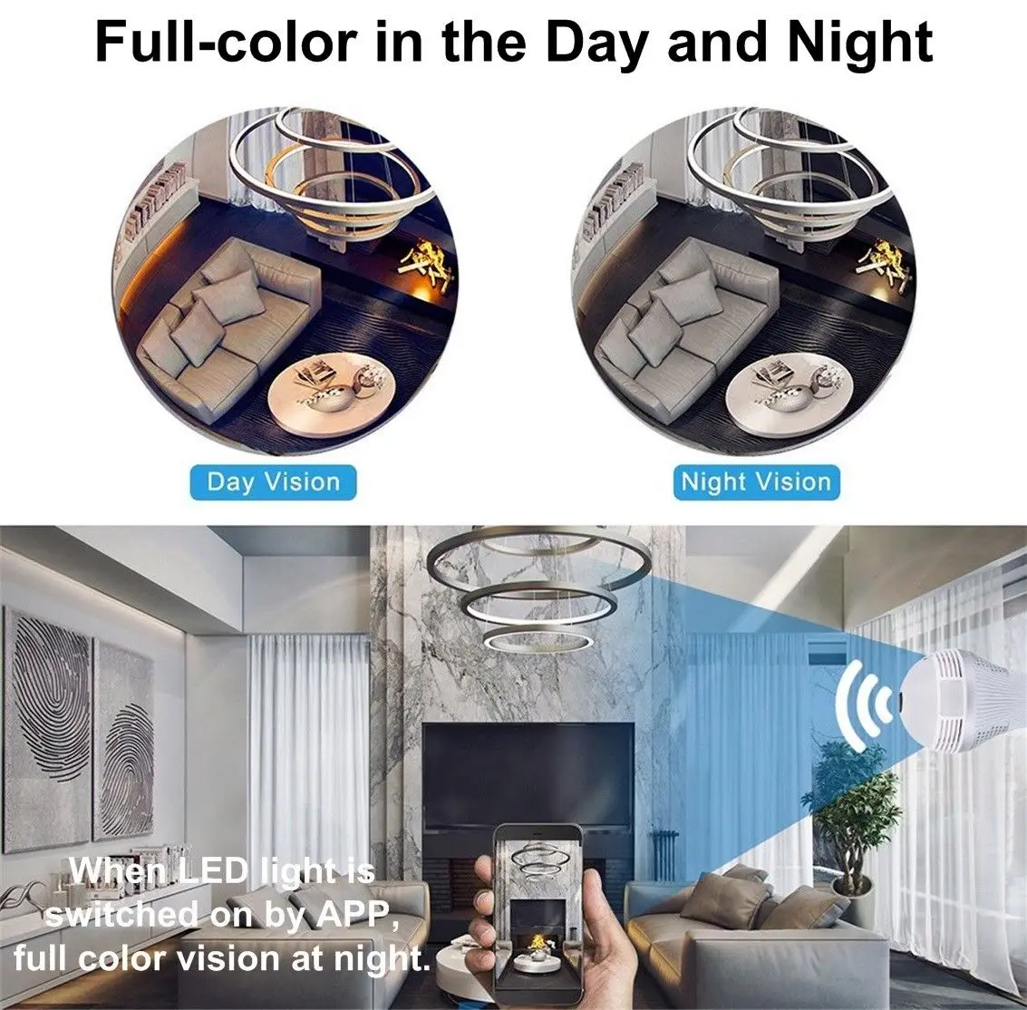 360 панорамная HD 1080P IP камера безопасности рыбий глаз WiFi AP H.264 + ИК ночного видения