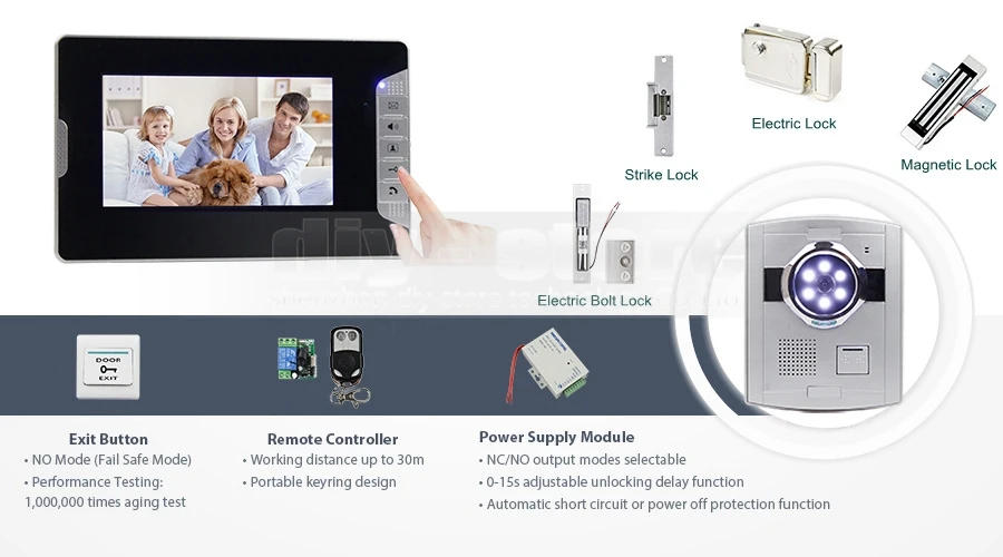 Diysecur безопасности дома, домофон видео-телефон двери Системы 1 x 700TVL Камера 1x7 "Мониторы