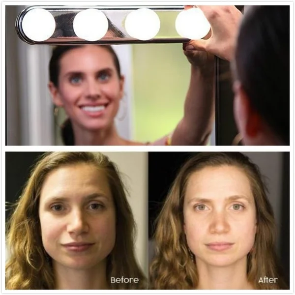 

Studio Glow Make-Up Light Vanity Make Up Lighting Cordless Bright with 4 LED Bulbs Portable Professional Cosmetic Mirror Lamp
