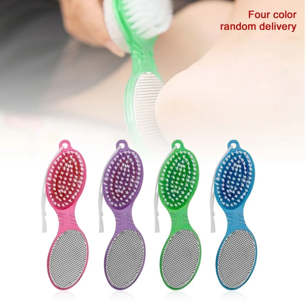 Fashion 4 In 1 ABS Multi Color Pedicure Tool Foot Nail Buffer Brush 4 In 1 Pedicure Brush How To Use