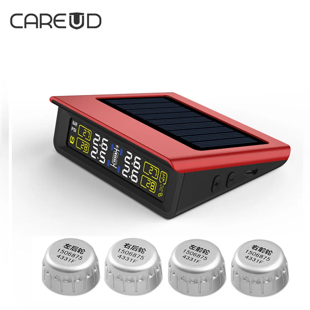 

CAREUD T86W Solar Energy smart Car TPMS Tyre Pressure Monitoring System Solar Power charging Digital LCD Display wireless TPMS