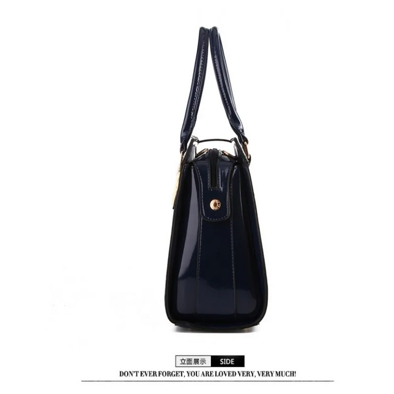 SNBS 100% Genuine leather Women handbag 2018 New bright patent leather crocodile pattern fashion shoulder shoulder ladies bags