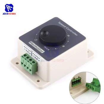 

PWM DC Motor Speed Controller DC 10-60V 20A Pulse Width Modulator Motor Speed Regulator Waterproof Shell 100KΩ Regulating Switch