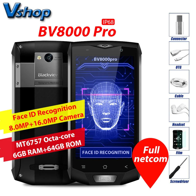 Оригинал Blackview BV8000 Pro 4 г мобильные телефоны Android 7 0 6 ГБ Оперативная память 64