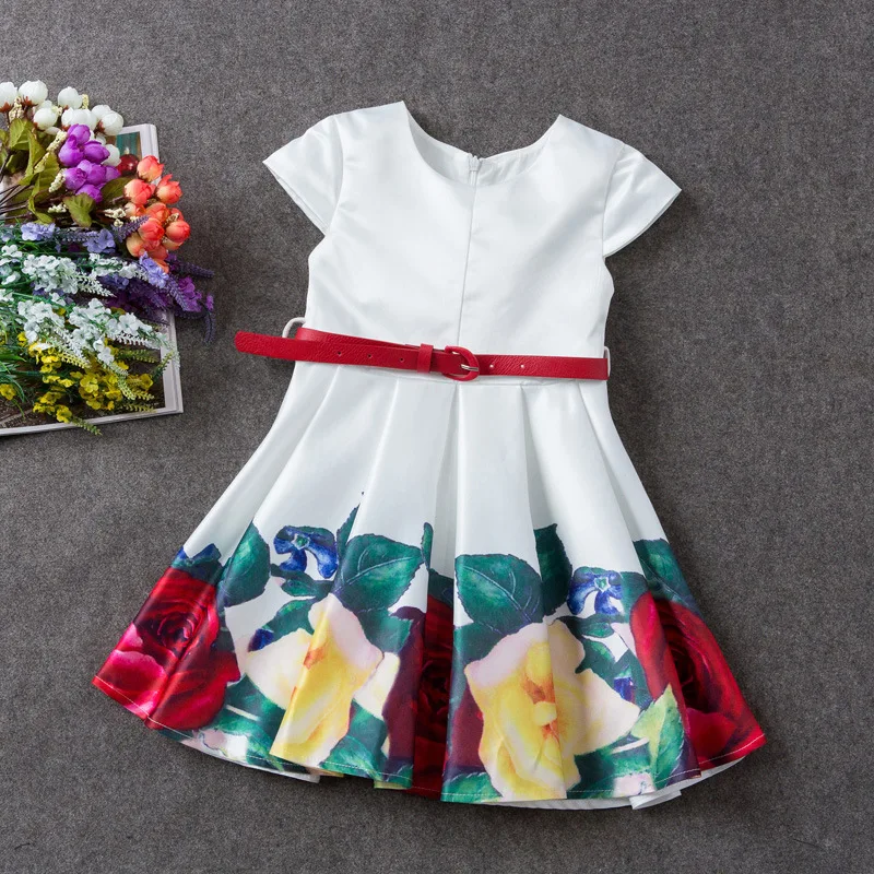 

3-12 YRS Teenage Girls Dresses Summer 2016 Floral Kid Clothes Girl Dress Elegent Princess Dress Children Party Wedding Clothing