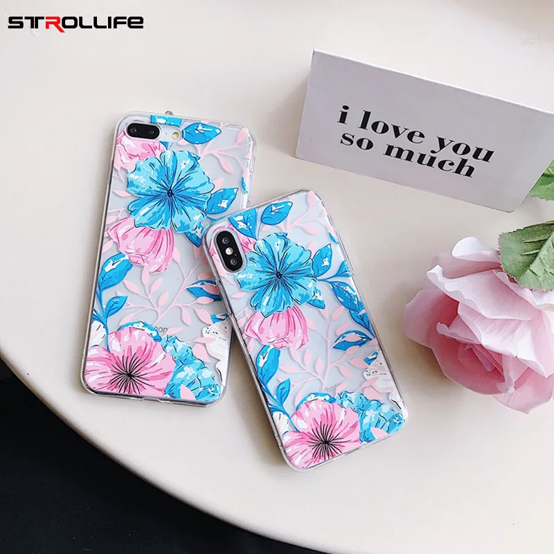 STROLLIFE Ретро Fiowers чехол для телефона iPhoneX XS Max XR экзотический узор мягкий TPU IPhone 8 6S 7