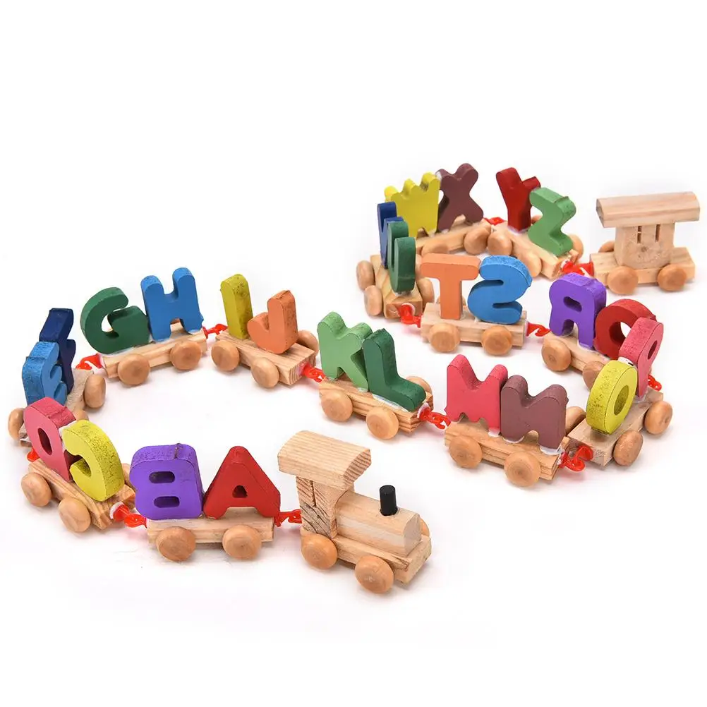 wooden alphabet train set