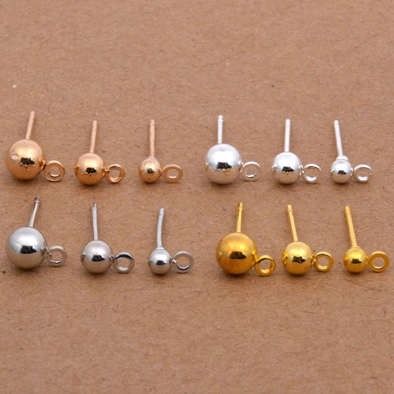 

20PCs Metal Gold/Silver Pin Findings Stud Earring Basic Needle Post For Fashion Women Earring DIY Accessories For Jewelry