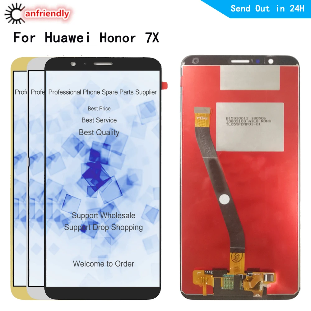ЖК-дисплей для Huawei Honor 7X с сенсорной панелью дигитайзер рамкой в сборе экран Honor7X