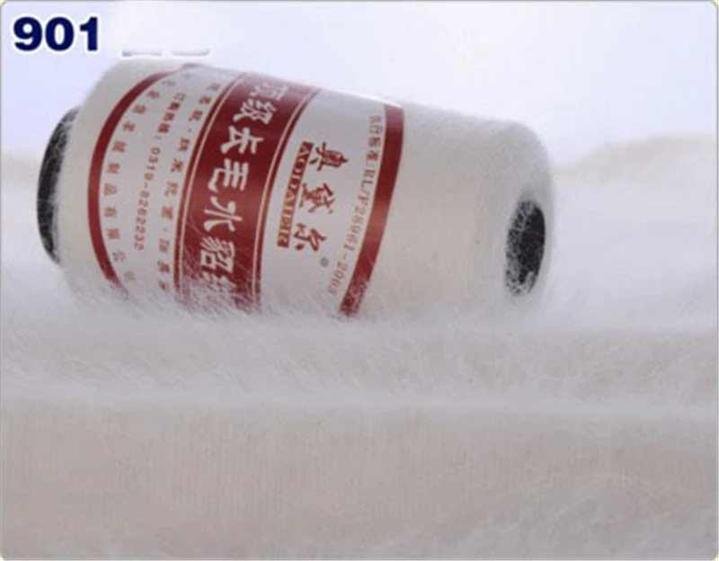 140g/ball Knitting yarn Long wool Mink cashmere line Machine weaving hand-woven medium thickness Mink cashmere wool yarn QW054 - Цвет: 901