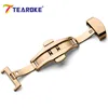 TEAROKE Butterfly Deployment Watch Band Buckle Double Push Button Fold Strap Clasp 12 14 16 18 20 22 24mm Black Rose Gold Silver ► Photo 3/6