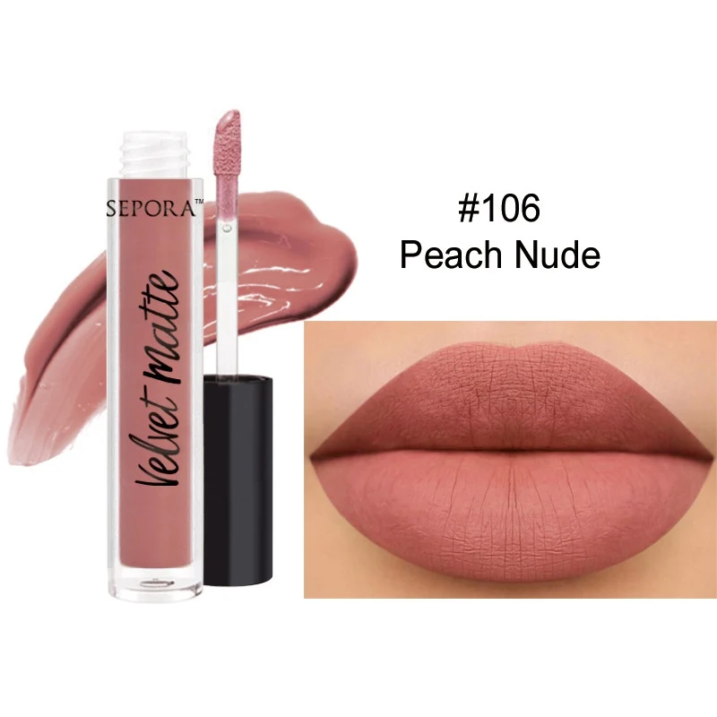 Natural Liquid Lipstick Cosmetics Lips Gloss Long Lasting Lips Colors Matte Lipstick Makeup Pigment - Цвет: A6