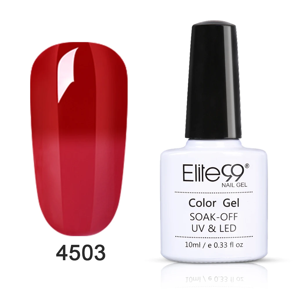 Elite99 тепловое изменение температуры винно-Красный Цветной Гель-лак для ногтей замочить от УФ Хамелеон Изменение цвета гель лак