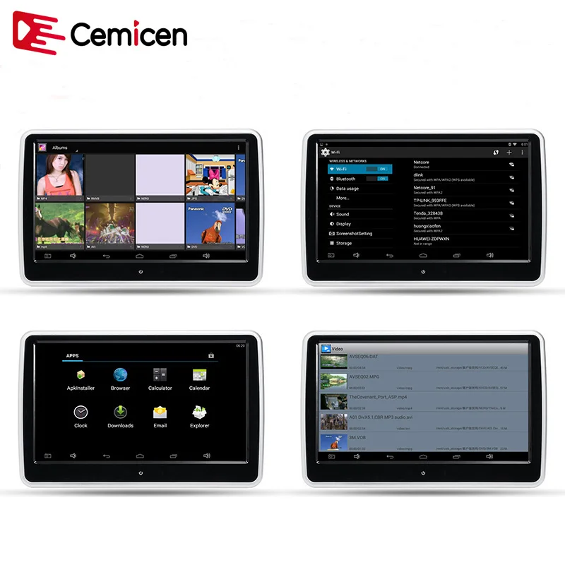 Cemicen 10 1 дюймовый смартфон с Wi Fi автомобильный подголовник сенсорный монитор MP5