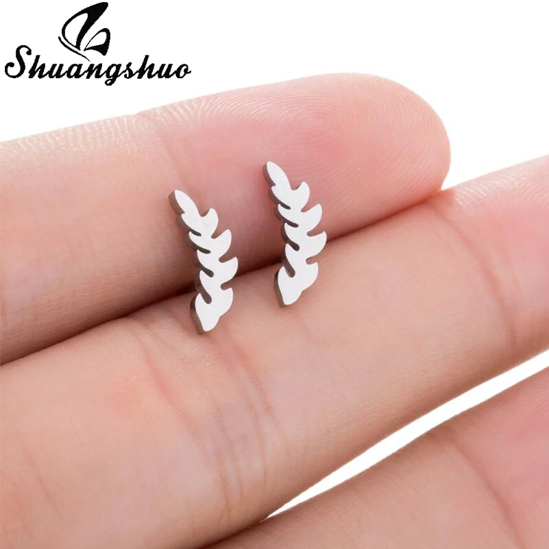 

Shuangshuo New Korean Leaf Earrings for Women Leaves Stainless Steel Earrings Statement Fashion Jewelry Pendientes brinco Earing