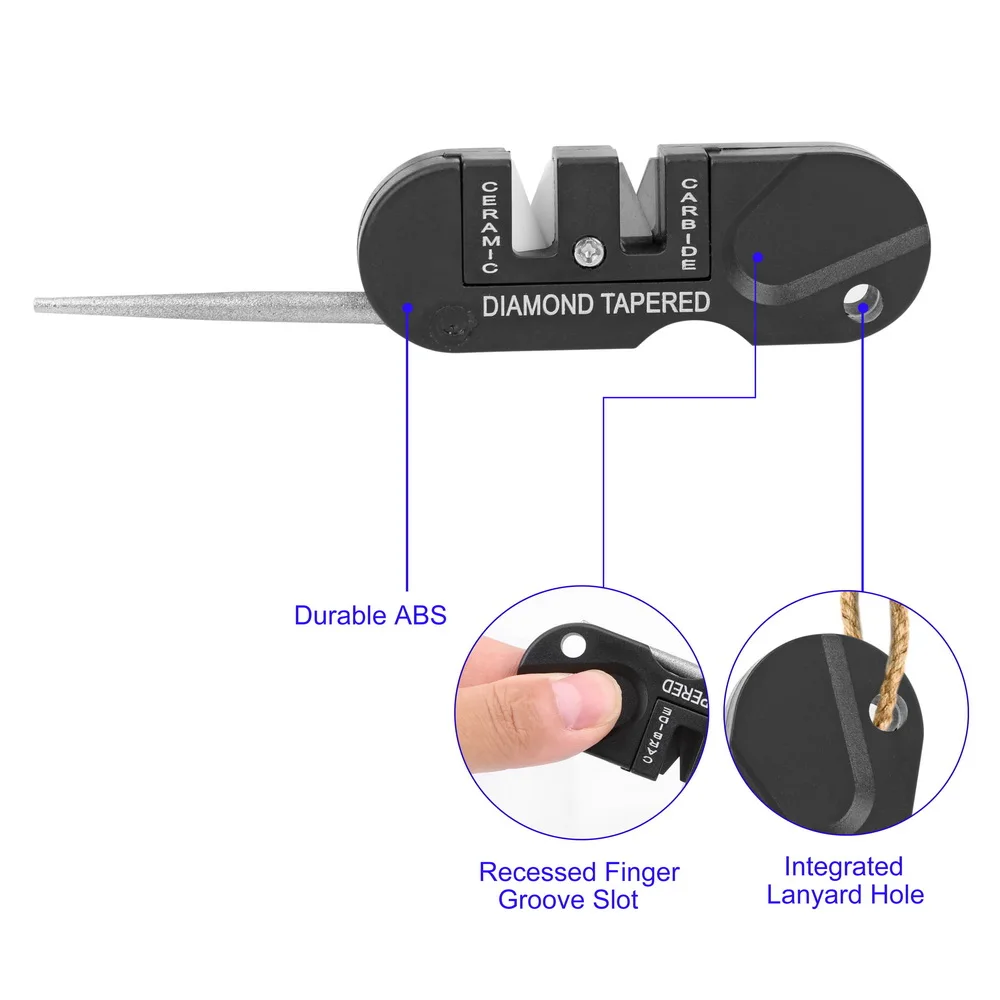 Портативный Многофункциональный Открытый выживания охотничий нож заточка инструмент карманный брелок складной Двухступенчатая точилка